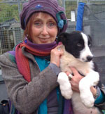 Jean with sheepdog pup